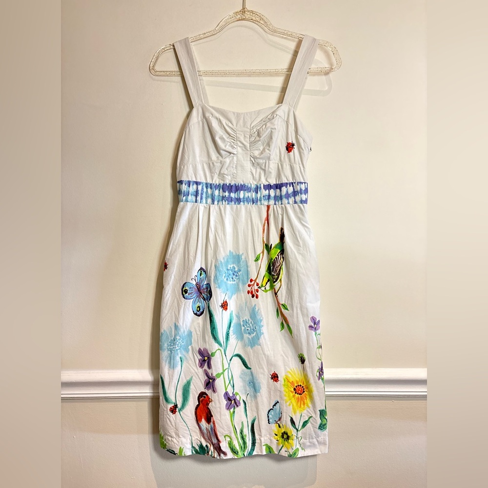 Anthropologie x Nathalie Lete Paris Pigment & Canvas Cotton Mini Dress Size 2 - Picture 4 of 10